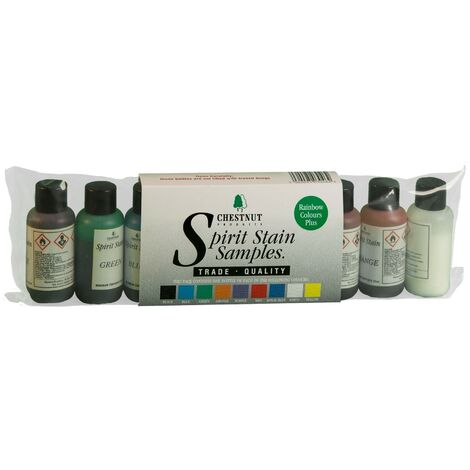 SSR Chestnut Products Wood Spirit Stain Sample Kit , Rainbow Colours