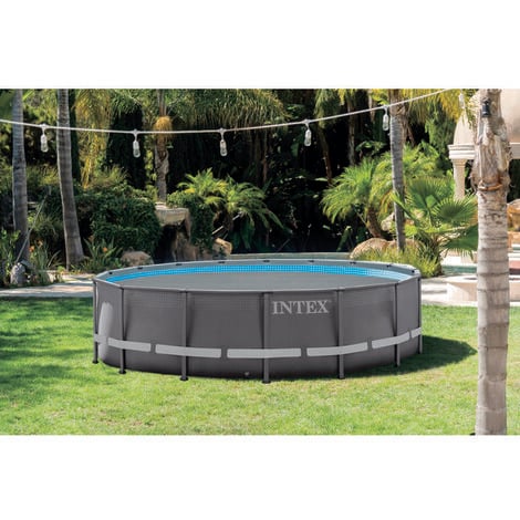 Bâche à bulles pour piscine Intex ronde Modèle - Piscine diamètre 4,27m gris renforcé