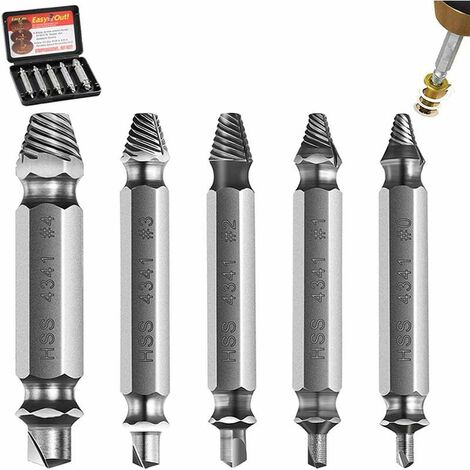 Extracteur de Vis,Akozon Extracteurs de Vis Coffret de 6pcs Endommagées Vis  d'extraction de Boulons en Acier au Chrome Vanadium,Jeu D'Extracteurs de  Goujons : : Bricolage