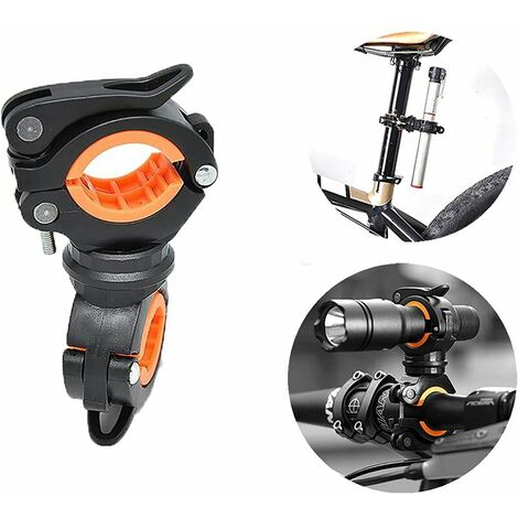 1pc Support De Lumière De Vélo Portable, Support De Lampe De Poche De Vélo,  Support De Montage De Lampe De Vélo À LED À Rotation À 360 Degrés