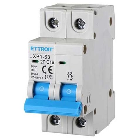 ETTROIT Magnetischer Thermoschalter 2P 16A 6Ka 220V 2 DIN-Module JX121660