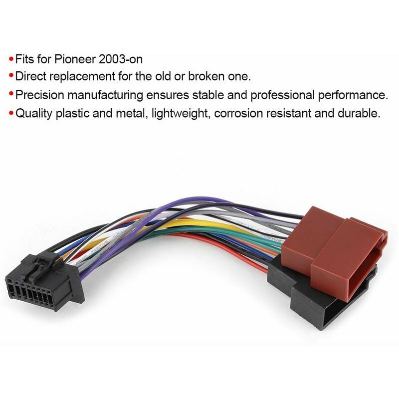 Cable adaptateur ISO autoradio SONY 16 pins haute qualité, autoradio sony