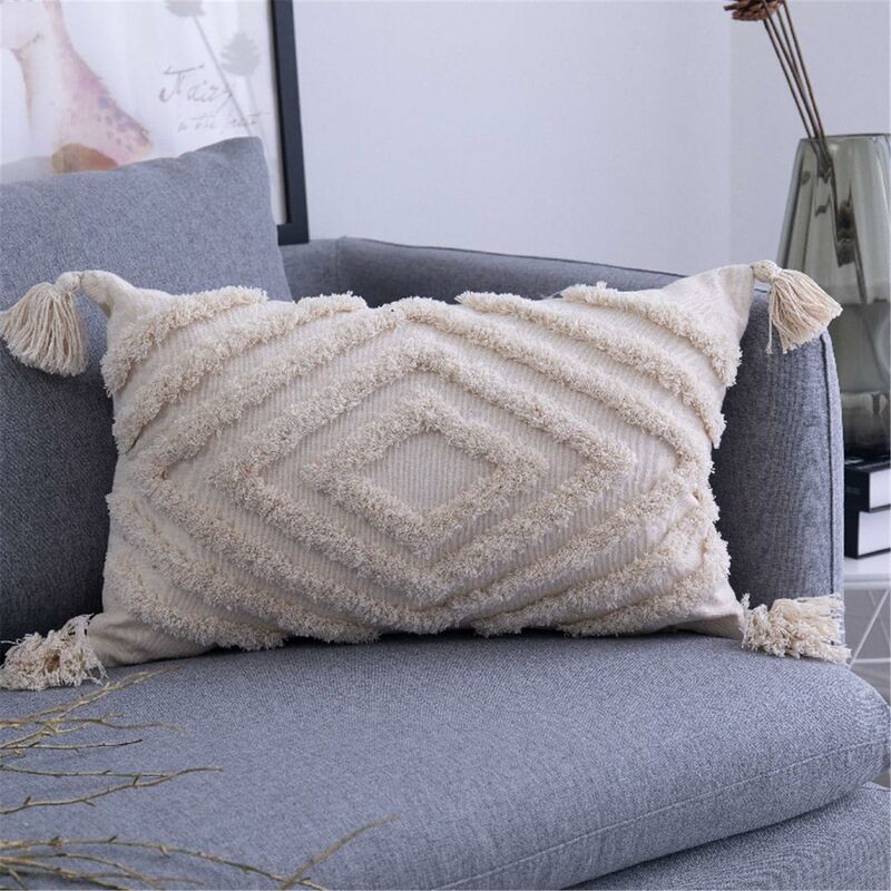 1 pièce Boho housse de coussin oreiller coton jeter oreiller maroc touffeté  taies d'oreiller pour