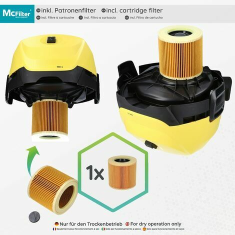10 sacs d'aspirateur et 1 filtre pour aspirateur Kärcher WD3 et MV3.  Alternatives pour les