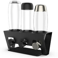 Range Bouteille pour SodaStream, 3 Trous Supports d'Égouttage Noir pour Crystal, Easy, Power, Penguin, Fuse, Emil, Rainsworth