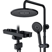 Kit de douche à double fonction avec bouton rond noir de 10 pouces (diverteur)