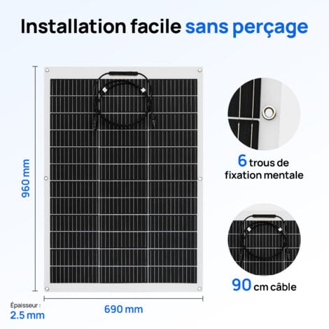 ECO-WORTHY Kit de panneau solaire flexible 260W 12V avec contrôleur 30A pour caravane, marine, bateau, maison