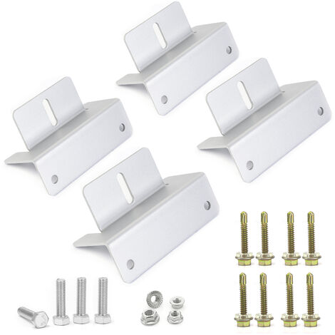 Eco-Worthy – Supports de montage de panneau solaire style Z – Aluminium résistant aux intempéries – Lot de 4 pièces pour installation facile