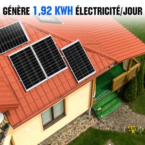 ECO-WORTHY 4kwh/jour Système de panneau solaire domestique hors réseau  Alimentation 1000W 24V: Panneau solaire