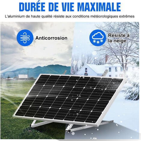 ECO-WORTHY Support de panneau solaire de 114 cm avec angle réglable, support de panneau solaire de 100 à 400 W pour bateau, camping-car, toit, système hors grille(45" inch)