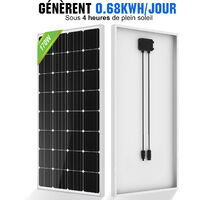Panneau Solaire ECO-WORTHY 170W 12V - Monocristallin, Toit Camping-car
