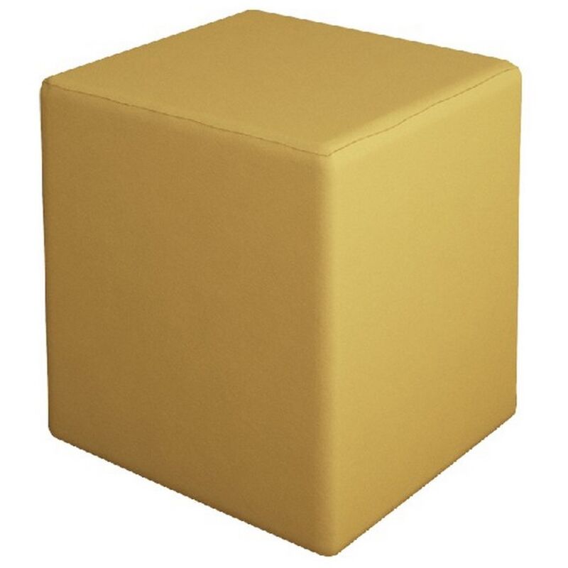 Pouf portaoggetti beige imbottito da salotto - Alisso