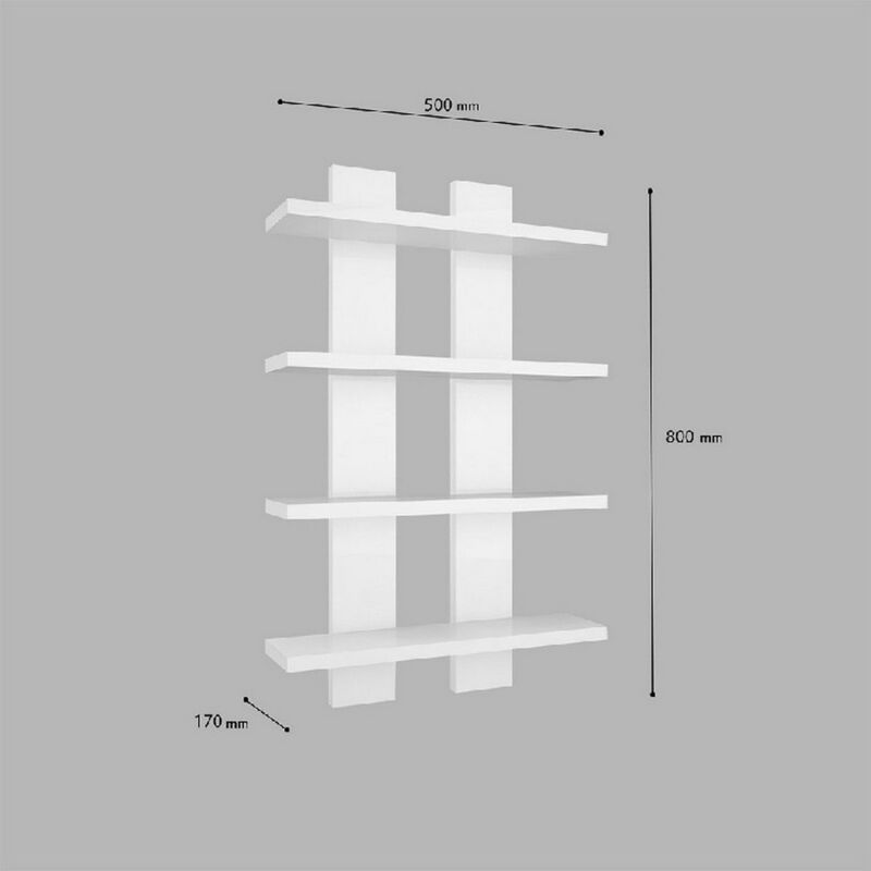 Mensola Lella - Mobile Arredo, Salvaspazio - Libreria - Da Parete, Ripiani, Porta  Libri - Salotto, Soggiorno, Camera, Ingresso, Ufficio - Bianco in Truciolare  Melaminico - 50 x 17 x 80 cm