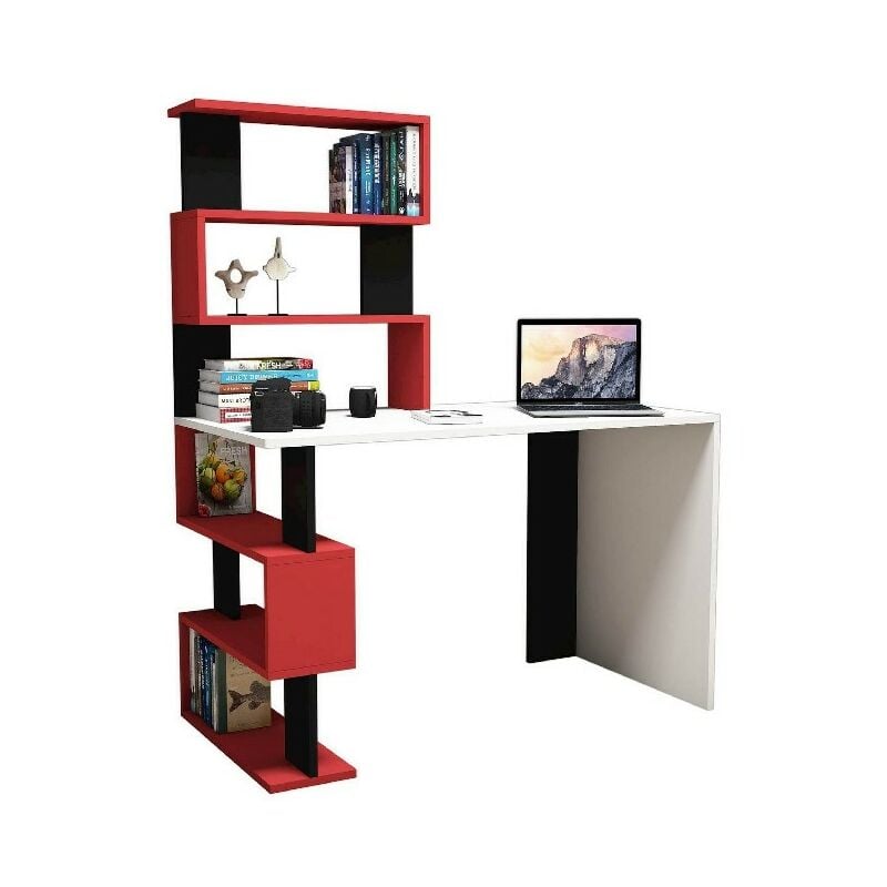 Scrivania Lotus - Mobile Arredo, Salvaspazio - Tavolo, Porta PC, Postazione  Gaming - Ante, Ripiani, Libreria Integrata - Camera, Salotto, Soggiorno,  Ufficio - Bianco, Antracite in Truciolare Melaminic