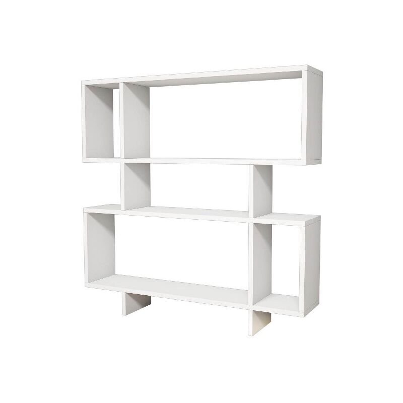 Libreria Labirent - Mobile Arredo, Salvaspazio - Scaffale, Porta Libri,  Mensola - Ripiani - Salotto, Soggiorno, Camera, Ufficio - Bianco in  Truciolare Melaminico, 125 x 22 x 129 cm