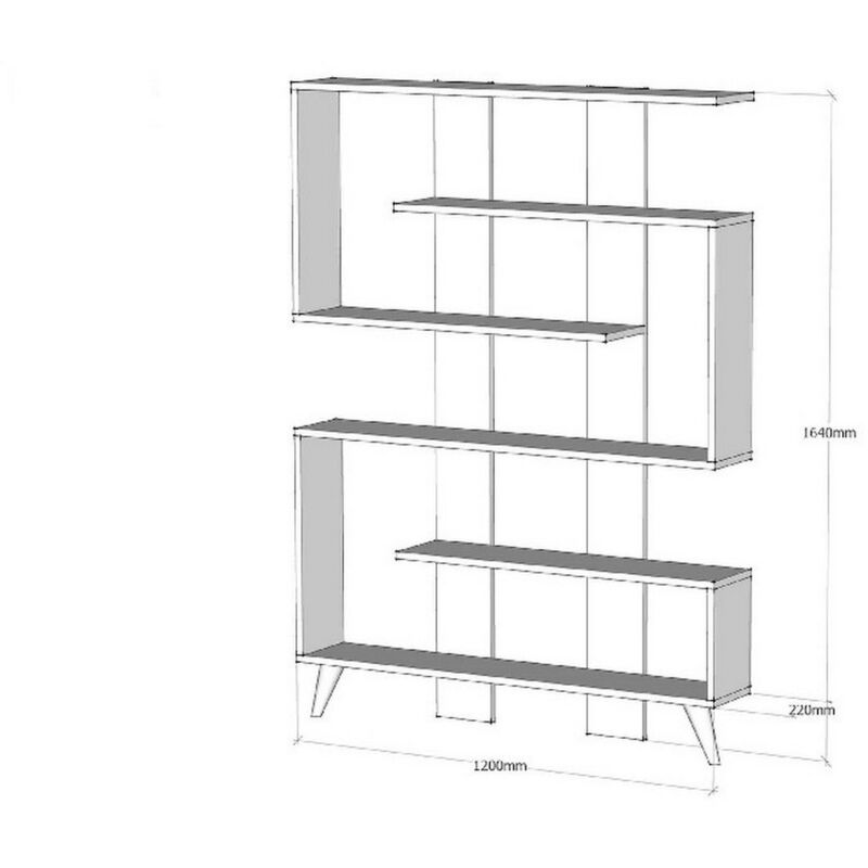 Libreria Giusi - Mobile Arredo, Salvaspazio - Scaffale, Porta Libri,  Mensola - Ripiani - Salotto, Soggiorno, Camera, Ufficio - Noce in