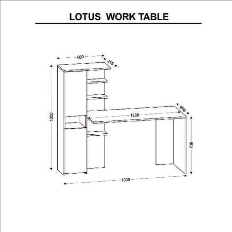 Scrivania Lotus - Mobile Arredo, Salvaspazio - Tavolo, Porta PC, Postazione  Gaming - Ante, Ripiani, Libreria Integrata - Camera, Salotto, Soggiorno,  Ufficio - Bianco in Truciolare Melaminico, Metallo