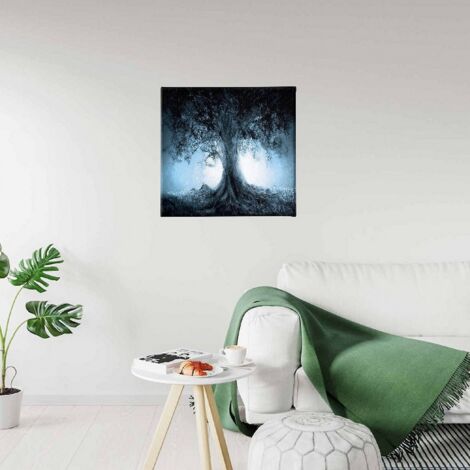 Stampa su Tela Albero 10 - Natura Wall Art Muro - Ingresso, Salotto,  Soggiorno, Camera, Ufficio - Blu in