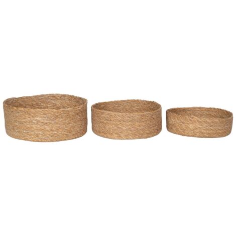 Scatola di immagazzinaggio di alghe | Cestini per mensole in vimini con coperchio | Cestini portaoggetti intrecciati a mano, cestini portaoggetti in rattan, cestini per scaffali in vimini Rianpesn