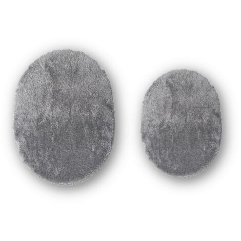 2 Tappeti Da Bagno Utopia Towels - 53x86 Cm, 100% Cotone, Altamente Assorbenti, Grigio - Foto 4