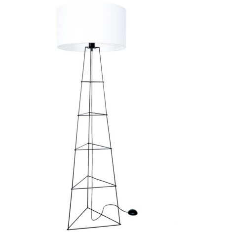 Lampada Da Terra Piantana Metallo Tessuto Nero Cromo Altezza 155 Cm Diametro Del Paralume 48 Cm Attacco 1 X E27 31931876