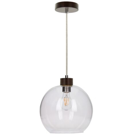 Lampadario Industriale In Legno - Sospensione Vintage Per Soggiorno E Cucina