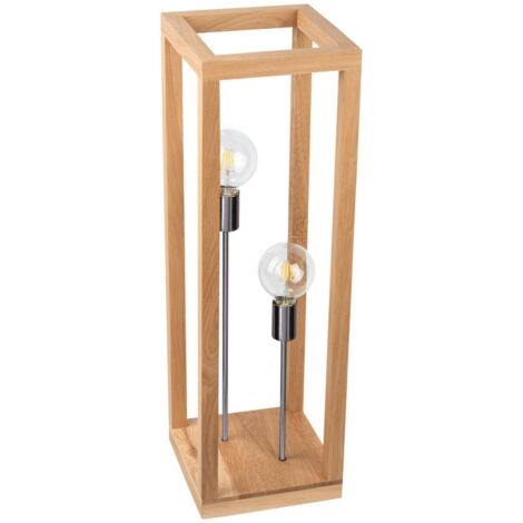 Lampada da terra Cinema con treppiede in legno naturale, testa orientabile e altezza regolabile, stile vintage, E27, per soggiorno e camera. | Leroy Merlin