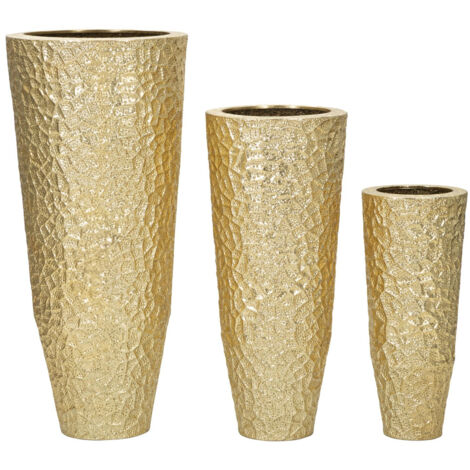 Vasi Decorativi In Vetro A Bottiglia - Set 3 Pezzi Verdi Per Interni Ed Esterni - Foto 4