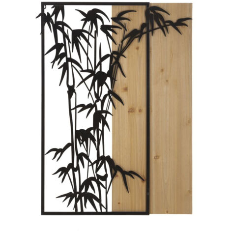 Decorazione in Metallo e Legno Bamboo, Metallo, MDF, Nero, Marrone ...