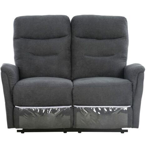 Divano letto reclinabile nero e grigio 230x96cm - Arix