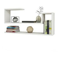 Mensola Airy - Mobile Arredo, Salvaspazio - Libreria - Da Parete, Ripiani, Porta  Libri - Salotto, Soggiorno, Camera, Ingresso, Ufficio - Bianco in Truciolare  Melaminico, PVC, 100 x 22 x 50 cm