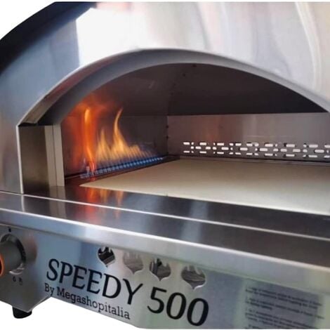 Forno per Pizza a Gas in Acciaio Inox Doppio Bruciatore Speedy500