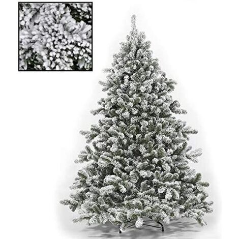 Albero di natale INNEVATO 150/180/210/230/270CM SUPERFOLTO REALISTICO BIANCO 210 CM - 1254