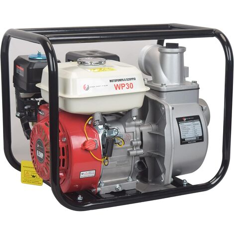 Motopompa a scoppio 4 tempi autoadescante motore a benzina 6,5 CV flusso 60.000 l/h Raccordo 3 Pollici 30m