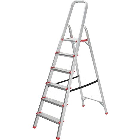 Scala Scaletta uso Domestico in Alluminio portata 150 kg (6 GRADINI)
