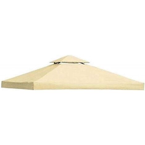Top Telo Copertura per Gazebo di Ricambio 3x3mt con Airvent 180gr (Ecru)