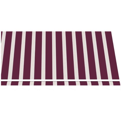 Telo di Ricambio per Tenda da Sole a Caduta e Bracci in Poliestere da 180gr/mq PU Impermeabile Bordeaux e Beige - Con Bracci Estensibili - L250xP200 CM