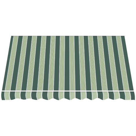 Telo di Ricambio per Tenda da Sole a Caduta e Bracci in Poliestere da 180gr/mq PU Impermeabile Verde e Beige - Con Bracci Estensibili - L300xP250 CM