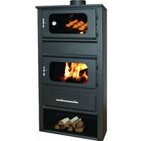 Stufa a Legna e Carbone con Forno idro in Acciaio 10,8 kW Con Termostufa Caldaia