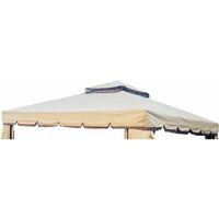 Telo di Ricambio Copertura per Gazebo in PVC da Giardino Impermeabile Antipioggia Antivento 3X3 MT