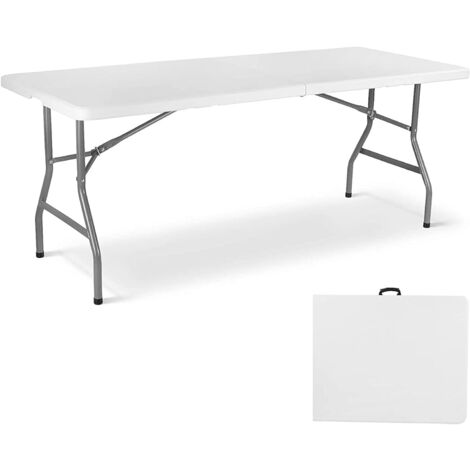 LIFERUN Gartentisch Klappbar, Buffettisch Klappbar 183x76cm, Kunststoff Klapptisch mit Tragegriff, Campingtisch für 10 Personen, bis 150kg, Wetterfest Tragbar Partytisch für Garten Terrasse Balkon Cam