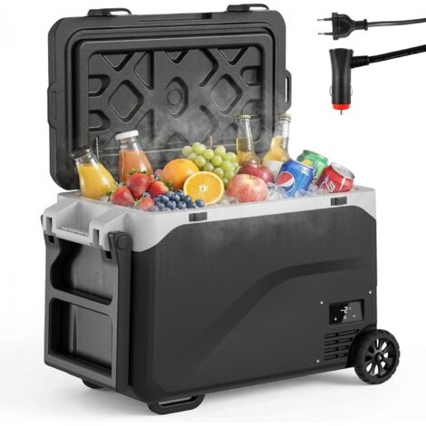 Tragbarer 42,5-Liter-Kompressorkühlschrank, elektrische Kühlbox, MAX/ECO-Modus, kompatibel mit Auto (12/24 V DC) und Heimgebrauch (100–240 V AC) (1/5)