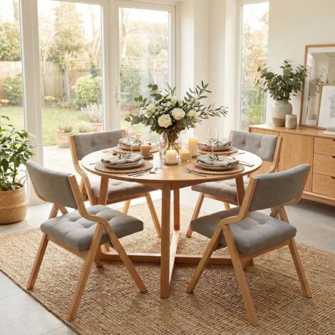 Gepolsterte Klappstühle aus Holz, Empfangsstühle, 47x55x77cm, für Büro, Hochzeit und Party (Grau, 4 Stühle)