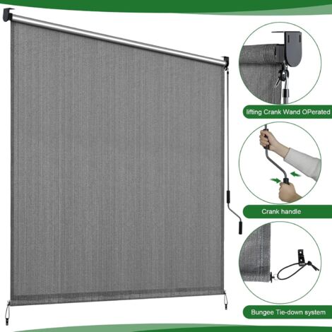 1 Stück Vertikalmarkise, Vertikaljalousie, HDPE-Balkonmarkise (120 x 180 cm, Grau)