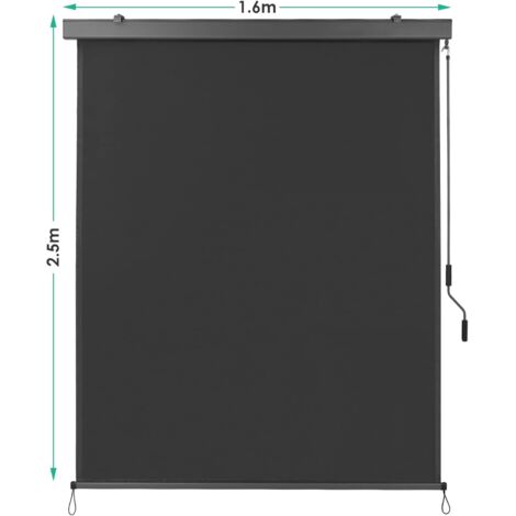 Vertikale Balkonjalousie, Außenrollo, Verdunkelungsrollo, Sonnenschutz, Windschutz - (250x160cm, Grau) (1/5)
