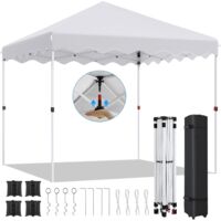 LIFERUN Pavillon 3x3m,One Push Faltpavillon Wasserdicht Stabil,Pop up Faltbar Gartenzelt mit 420D Oxford,Partyzelt UV Schutz 50+,Gartenpavillon Höhenverstellbar,Zelt mit Rolltragetasche für Camping,He
