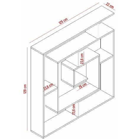 Estantería Labirent - Muebles, Ahorra Espacio - Estantería, Estante para  Libros - Salón, Dormitorio, Oficina - Blanco en Tablero de