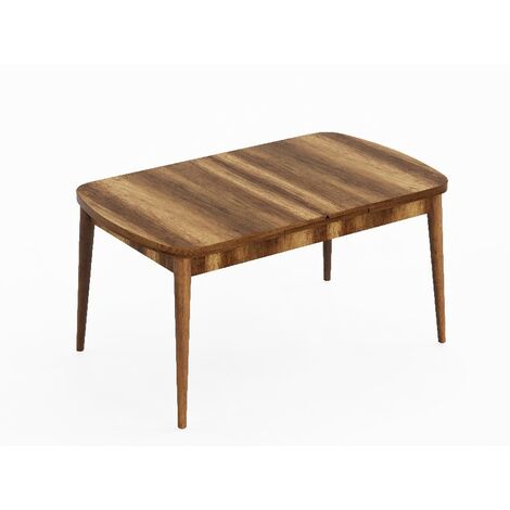 Mesa de comedor con tablero de madera con esquinas redondeadas