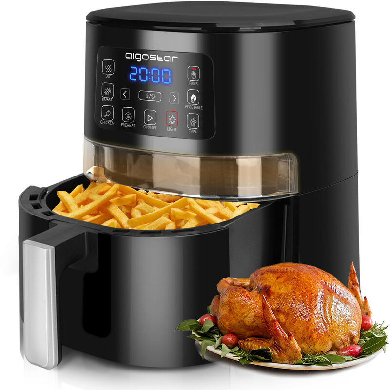 Aigostar Air Fryer 7L, 1900W Digital Air Fryers Oven for Home Use, 8  Presets, APP Smart