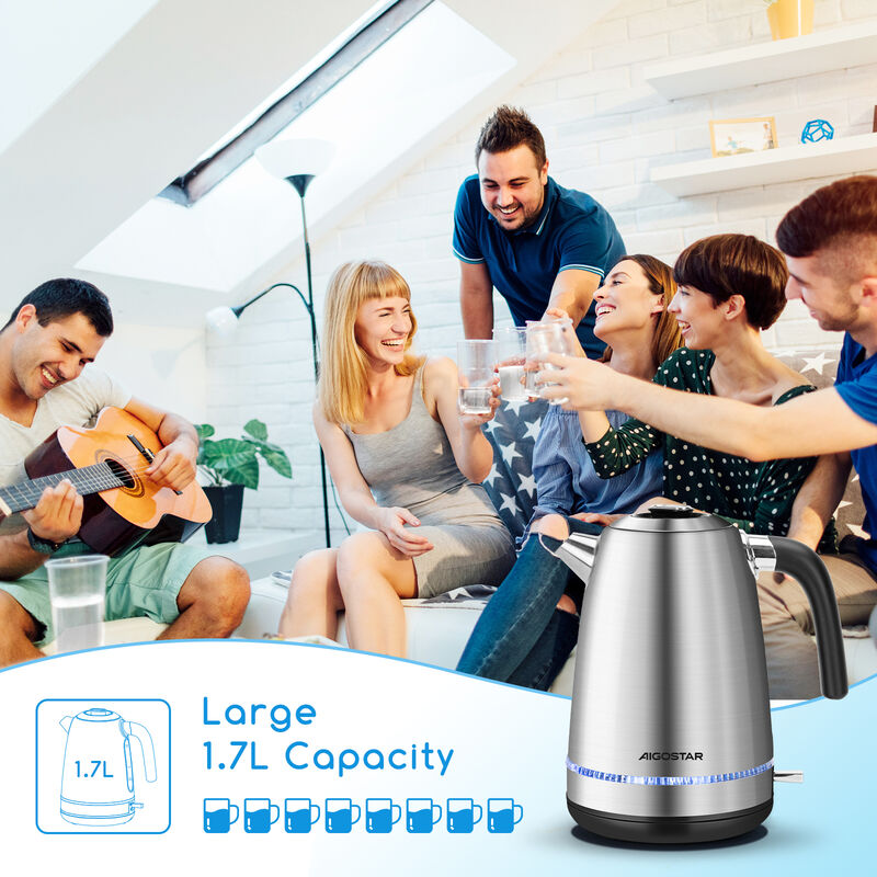 3000W Electric Kettle Temperature Control with Color Changing LED I